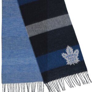 FRAAS CASHMINK Logo Block Stripe Scarf Toronto Maple Leafs Logo Fringe